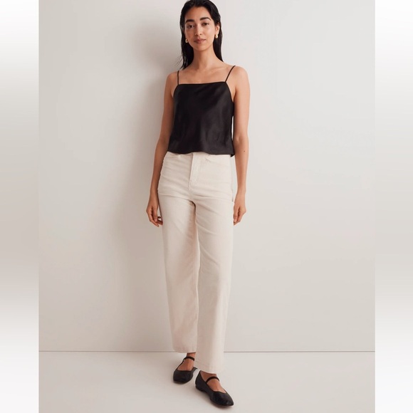 Madewell Tall Emmett 2.0 Wide-Leg Pants in Corduroy Size 23T Antique Cream - Picture 1 of 9